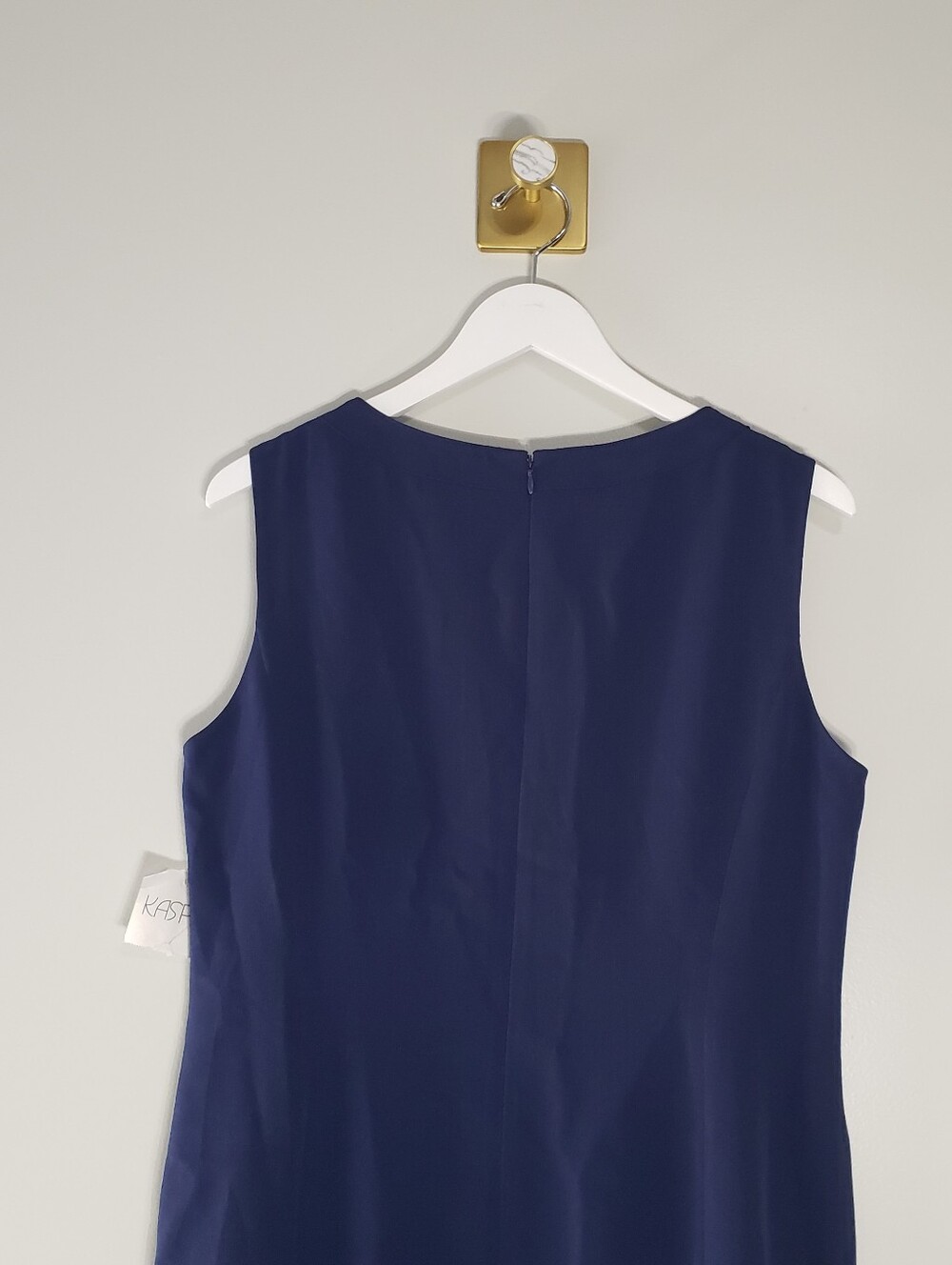 Kasper NWT Sleeveless Midi Sheath Dress 12 Navy Blue Career Office Work Business - Picture 5 of 16